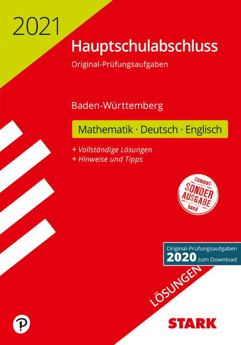 STARK Lösungen zu Original-Prüfungen Hauptschulabschluss 2021 - Mathematik, Deutsch, Englisch 9. Klasse - BaWü