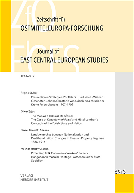 Zeitschrift für Ostmitteleuropa-Forschung (ZfO) 69/3 / Journal of East Central European Studies (JECES) - 