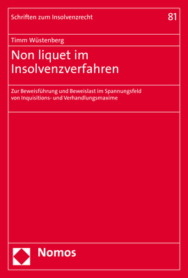 Non liquet im Insolvenzverfahren - Timm Wüstenberg