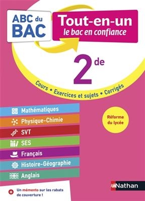 2de, tout-en-un : cours, exercices et sujets, corrigés : réforme du lycée