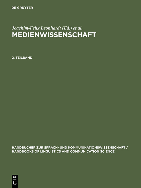 Medienwissenschaft. 2. Teilband - 