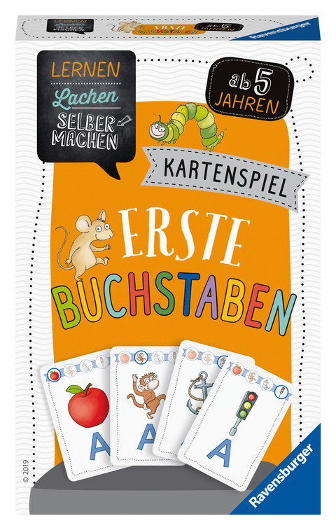 Ravensburger 80659 - Lernen Lachen Selbermachen: Erste Buchstaben, Kinderspiel ab 5 Jahren, Lernspiel für 2-4 Spieler, Kartenspiel - Sybille Siegmund