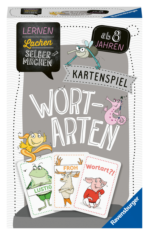 Ravensburger 80353 - Lernen Lachen Selbermachen: Wortarten, Kinderspiel ab 8 Jahren, Lernspiel für 1-4 Spieler, Kartenspiel - Elke Spitznagel