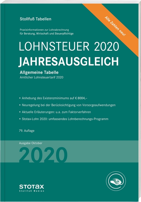 Tabelle, Lohnsteuer Jahresausgleich 2020