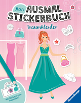 Ravensburger Mein Ausmalstickerbuch Traumkleider - Großes Buch mit über 300 Stickern, viele Sticker zum Ausmalen