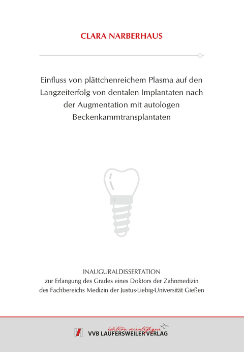 Einfluss von plättchenreichem Plasma auf den Langzeiterfolg von dentalen Implantaten nach der Augmentation mit autologen Beckenkammtransplantaten - Clara Narberhaus