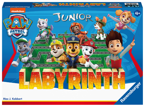 Paw Patrol Junior Labyrinth 20799 - das bekannte Brettspiel von Ravensburger als Junior Version, Kinderspiel für Kinder ab 4 Jahren - Max J. Kobbert