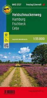 Heidschnuckenweg, Hamburg, Fischbeck, Celle, Wanderkarte Leporello 1:35.000 - 