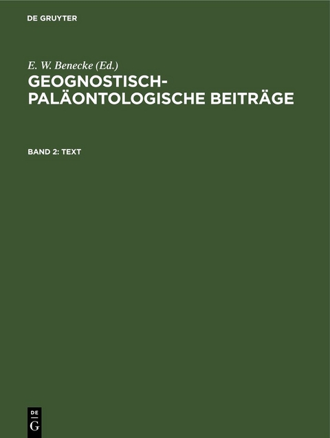 Geognostisch-Paläontologische Beiträge / Text - 