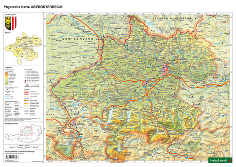 Schreibtischunterlage DUO, Schulhandkarte Oberösterreich 1:400.000