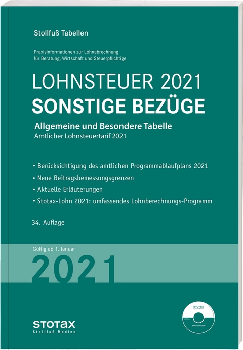 Tabelle, Lohnsteuer 2021 Sonstige Bezüge