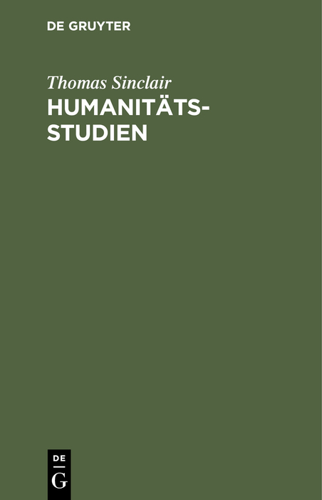 Humanitätsstudien - Thomas Sinclair