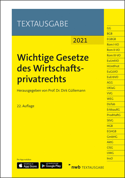 Wichtige Gesetze des Wirtschaftsprivatrechts - 