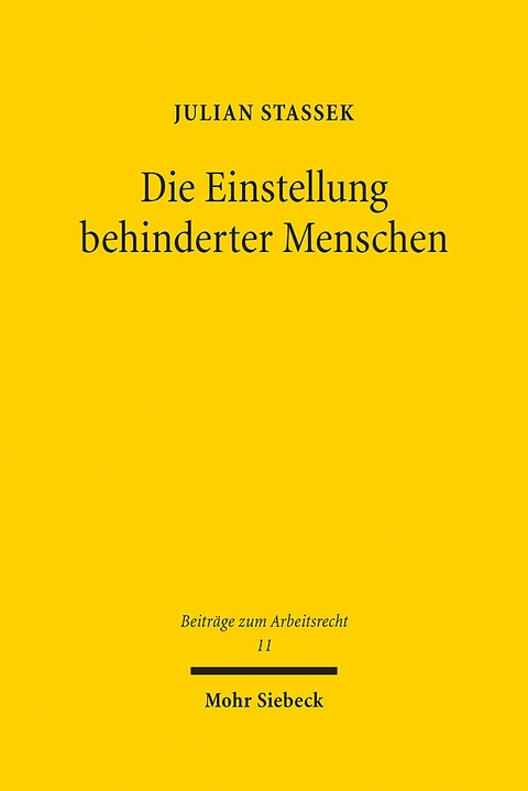 Die Einstellung behinderter Menschen - Julian Stassek