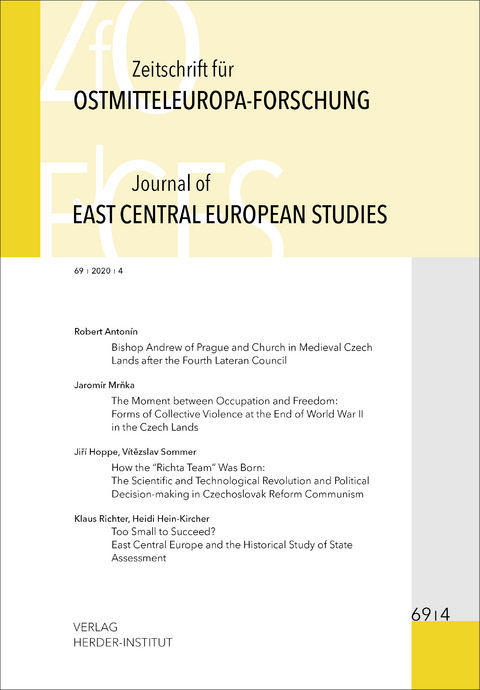 Zeitschrift für Ostmitteleuropa-Forschung (ZfO) 69/4 / Journal of East Central European Studies (JECES) - 