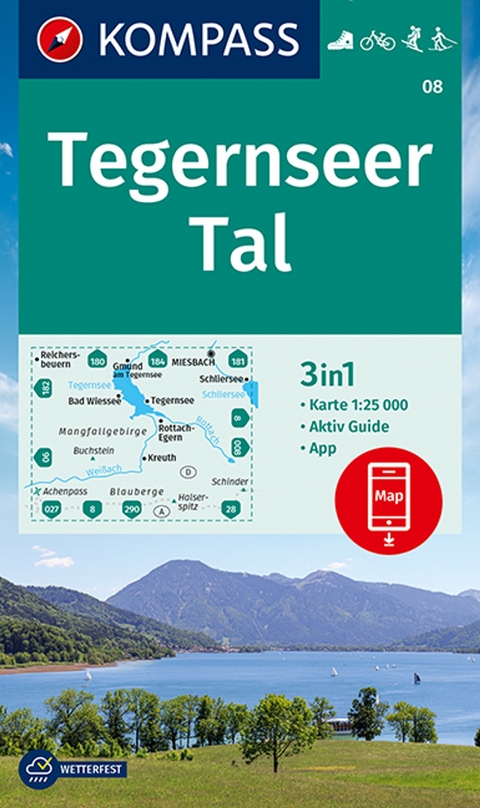 KOMPASS Wanderkarte 08 Tegernseer Tal 1:25.000