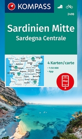 KOMPASS Wanderkarten-Set 2498 Sardinien Mitte, Sardegna Centrale (4 Karten) 1:50.000