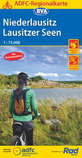 ADFC-Regionalkarte Niederlausitz Lausitzer Seen, 1:75.000, mit Tagestourenvorschlägen, reiß- und wetterfest, E-Bike-geeignet, mit Knotenpunkten, GPS-Tracks Download - 