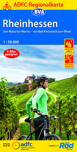 ADFC-Regionalkarte Rheinhessen, 1:50.000, mit Tagestourenvorschlägen, reiß- und wetterfest, E-Bike-geeignet, GPS-Tracks Download - 