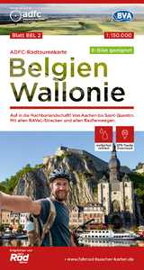 ADFC-Radtourenkarte BEL 2 Belgien Wallonie 1:150.000, reiß- und wetterfest, E-Bike geeignet, GPS-Tracks Download