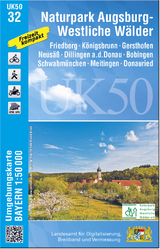 UK50-32 Naturpark Augsburg - Westliche Wälder - Landesamt für Digitalisierung, Breitband und Vermessung, Bayern; Landesamt für Digitalisierung, Breitband und Vermessung, Bayern