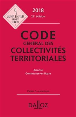 Code général des collectivités territoriales annoté, commenté en ligne : 2018