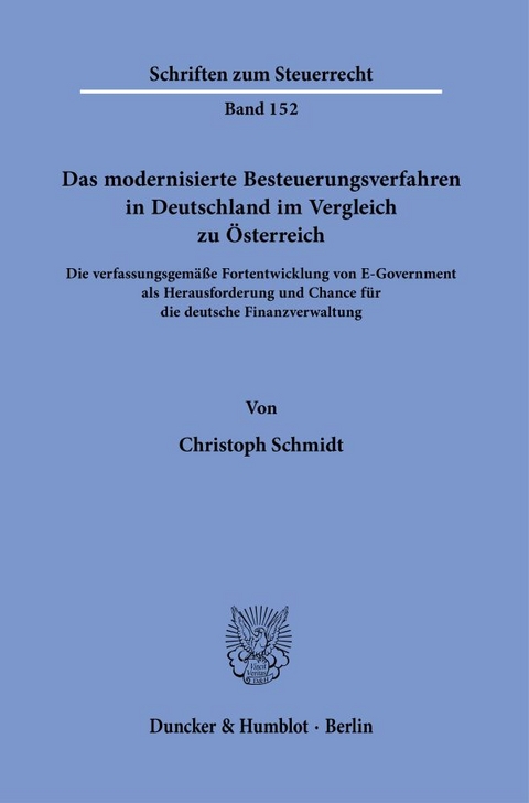 Das modernisierte Besteuerungsverfahren in Deutschland im Vergleich zu Österreich. - Christoph Schmidt