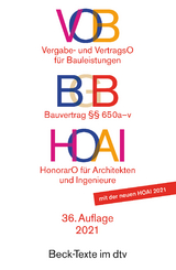 VOB / BGB / HOAI VOB Vergabe- und Vertragsordnung für Bauleistungen Teil A und B. BGB Bauvertrag §§ 650 a-v. HOAI Verordnung über Honorare für Leistungen der Architekten und der Ingenieure - 