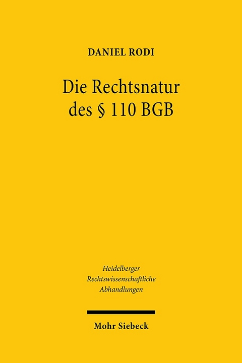 Die Rechtsnatur des § 110 BGB - Daniel Rodi