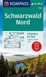 KOMPASS Wanderkarten-Set 886 Schwarzwald Nord (2 Karten) 1:50.000