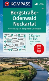 KOMPASS Wanderkarten-Set 827 Bergstraße-Odenwald, Neckartal, Geo-Naturpark Bergstraße-Odenwald (2 Karten) 1:50.000