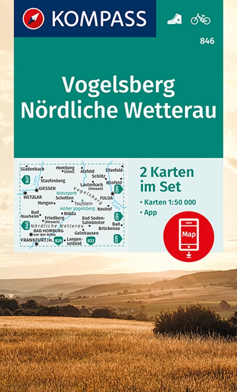 KOMPASS Wanderkarte 846 Vogelsberg, Nördliche Wetterau