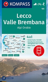 KOMPASS Wanderkarte 105 Lecco, Valle Brembana, Alpi Orobie 1:50.000 - 