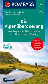 KOMPASS Wander-Tourenkarte Die Alpenüberquerung 1:50.000 - 