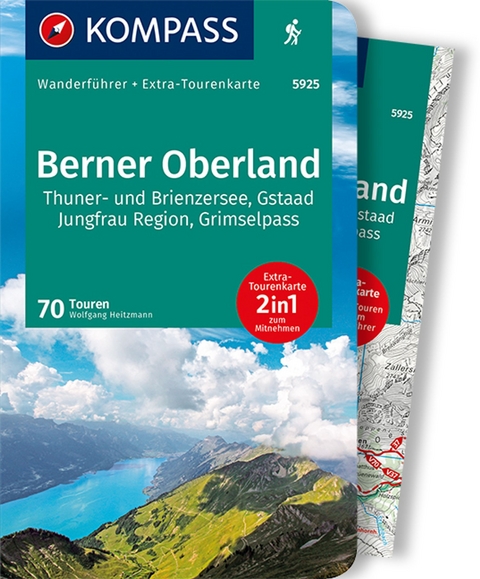 KOMPASS Wanderführer Berner Oberland, 70 Touren - Wolfgang Heitzmann