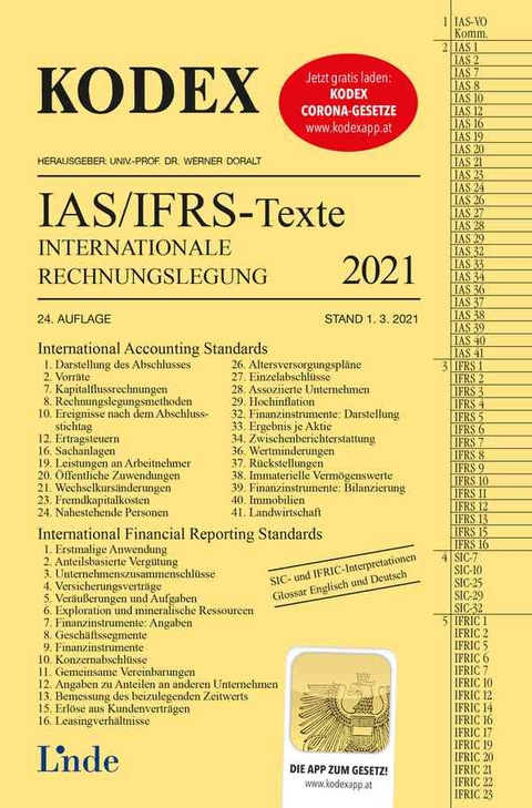 KODEX Internationale Rechnungslegung IAS/IFRS - Texte 2021 - Alfred Wagenhofer