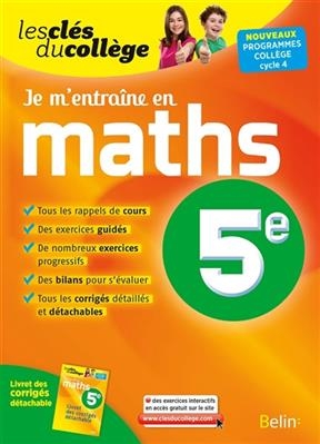 Je m'entraîne en maths, 5e : nouveaux programmes collège, cycle 4 - Ingrid Sauron