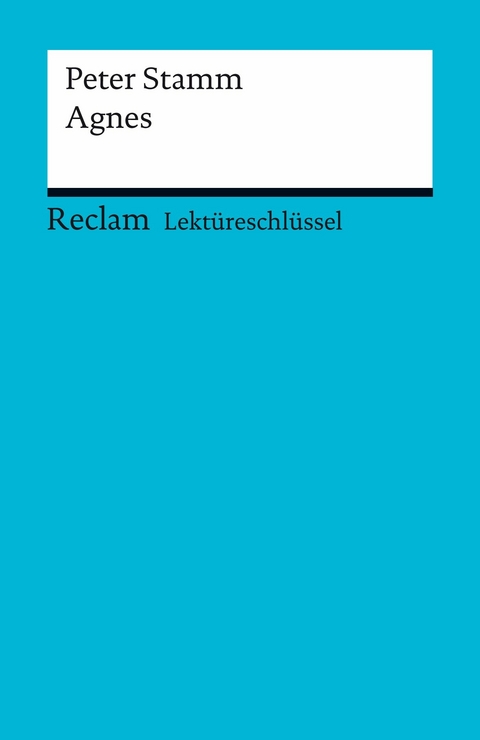 Lektüreschlüssel. Peter Stamm: Agnes - Peter Stamm, Wolfgang Pütz