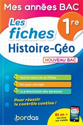 Histoire géographie 1re : les fiches : nouveau bac - Loïc Hamandjian