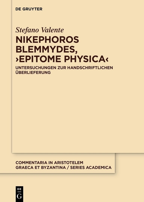 Nikephoros Blemmydes, ›Epitome physica‹ - Stefano Valente