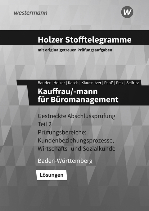 Holzer Stofftelegramme Baden-Württemberg – Kauffrau/-mann für Büromanagement - Markus Bauder, Volker Holzer, Ursula Kasch, Lars Klausnitzer, Thomas Paaß, Marianne Pelz, Christian Seifritz