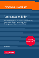 Veranlagungshandb. Umsatzsteuer 2020, 63. A. - 