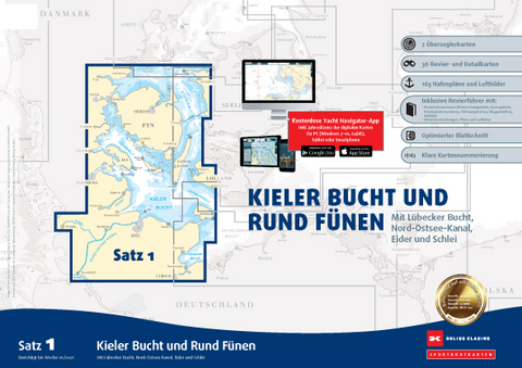 Sportbootkarten Satz 1: Kieler Bucht und Rund Fünen (Ausgabe 2021) - 