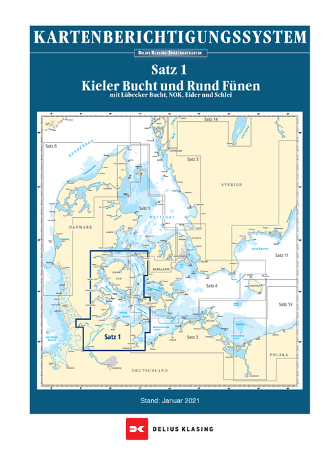 Berichtigung Sportbootkarten Satz 1: Kieler Bucht und Rund Fünen (Ausgabe 2021) - 