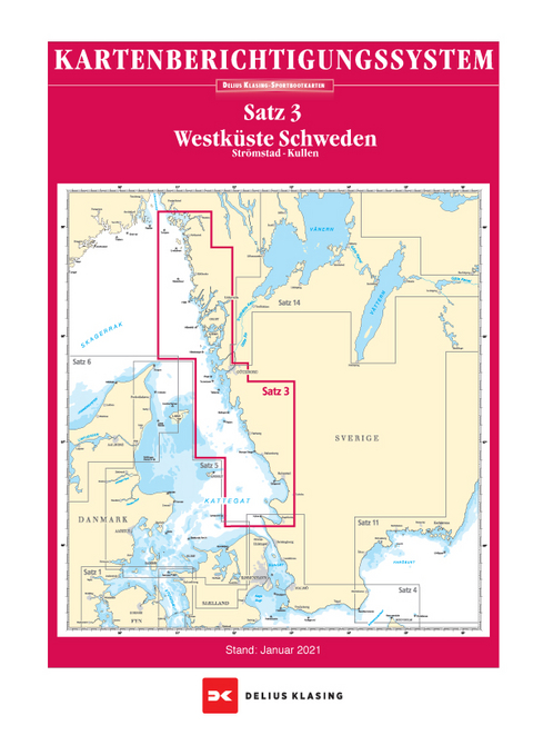 Berichtigung Sportbootkarten Satz 3: Westküste Schweden (Ausgabe 2021)