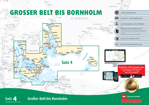 Sportbootkarten Satz 4: Großer Belt bis Bornholm (Ausgabe 2021)