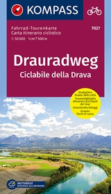 KOMPASS Fahrrad-Tourenkarte Drauradweg - Ciclabile della Drava 1:50.000 - 