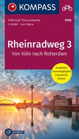 KOMPASS Fahrrad-Tourenkarte Rheinradweg 3, von Köln nach Rotterdam 1:50.000 - 