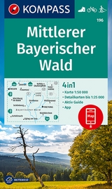 KOMPASS Wanderkarte 196 Mittlerer Bayerischer Wald 1:50.000 - 