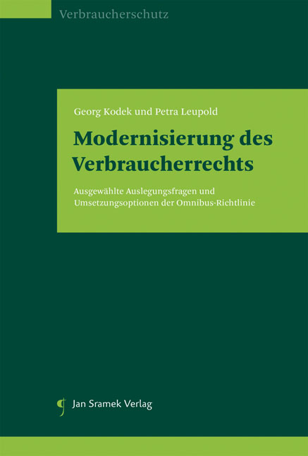 Modernisierung des Verbraucherrechts - Georg Kodek, Petra Leupold